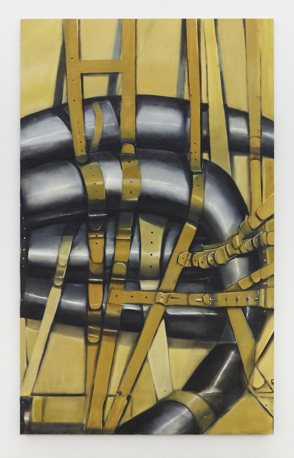 Agustin Fernandez, <i>Amarillo</i>, Ocre y Negro, 1995. Oil on canvas, 106 1-4 x 65 x 1 1-8 in (269.9 x 165.1 x 2 cm)